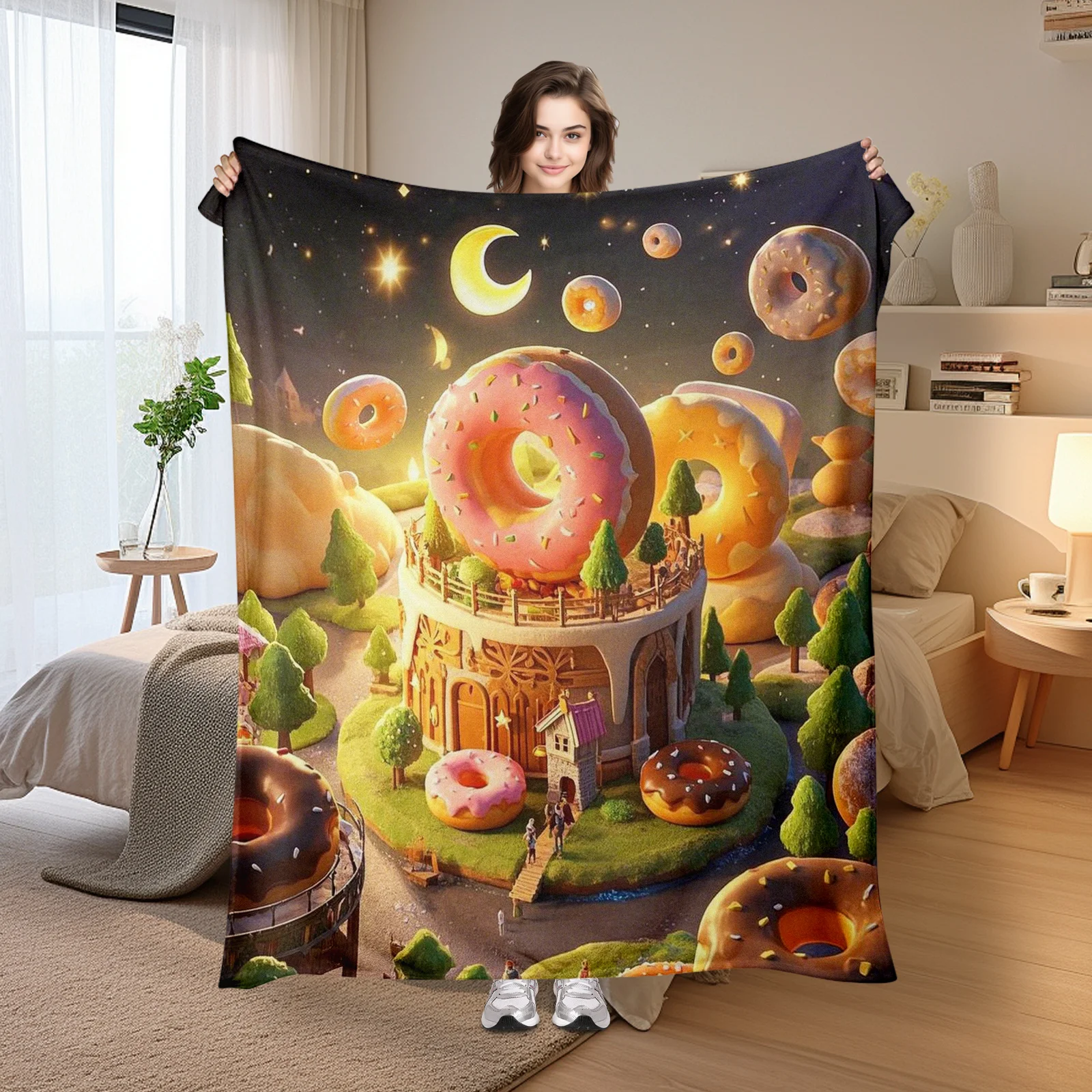 Cozy Donut Castle Moon Star Patterned Blanket For Warm Nights And Dreamy Comfort In Your Home Or Outdoor Adventures
Cozy Donut Castle Moon Star Patterned Blanket For Warm Nights And Dreamy Comfort In Your Home Or Outdoor Adventures