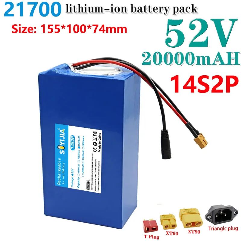 New high power lithium ion battery, suitable for 21700 motor solar off-road vehicles, pipeline, 2A charger, 52V 10Ah, 14S2P
New high power lithium ion battery, suitable for 21700 motor solar off-road vehicles, pipeline, 2A charger, 52V 10Ah, 14S2P