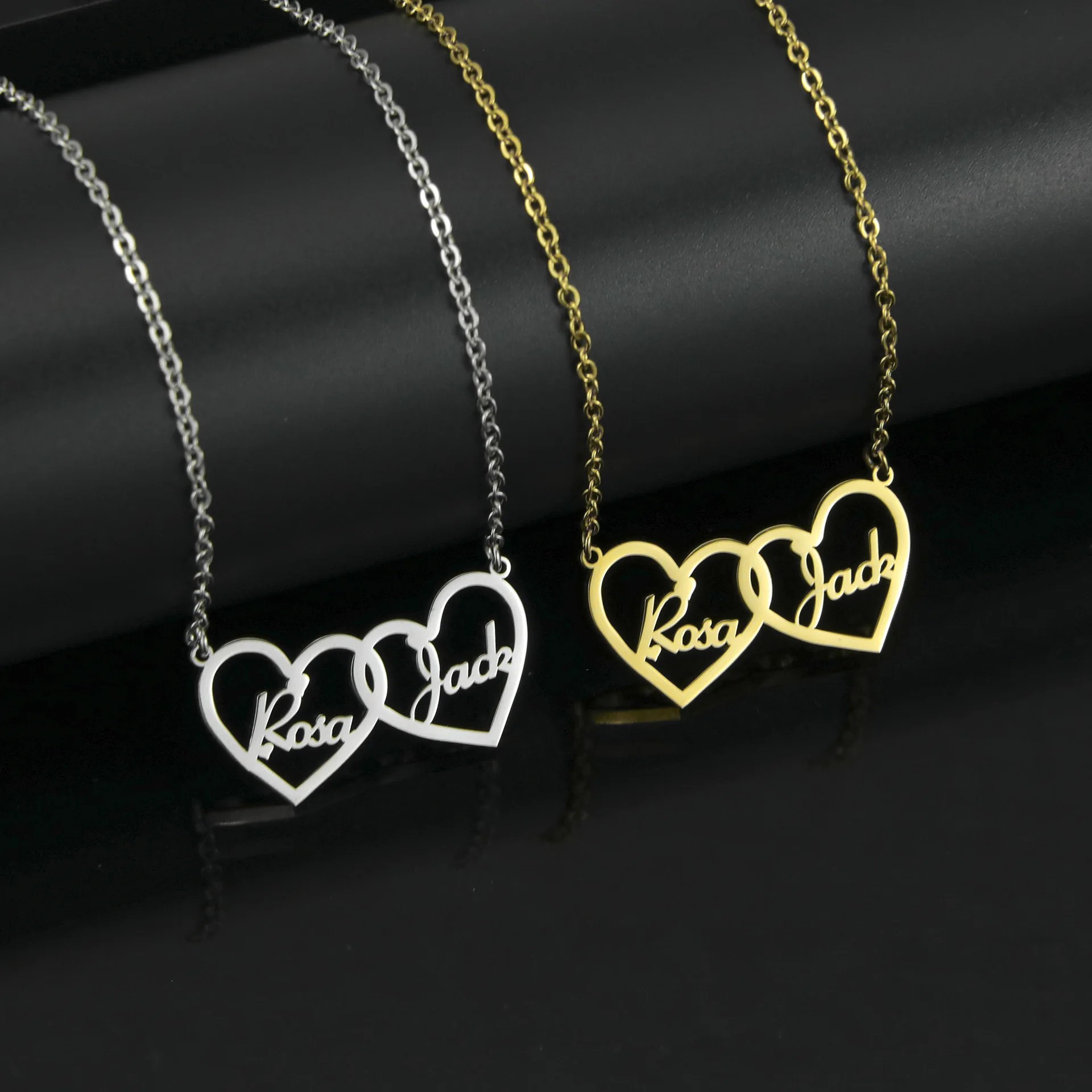 Personalized Custom Heart-to-Heart Name Necklaces for Women Stainless Steel Pendant Choker Link Chain Jewelry Gift Drop shipping
Personalized Custom Heart-to-Heart Name Necklaces for Women Stainless Steel Pendant Choker Link Chain Jewelry Gift Drop shipping