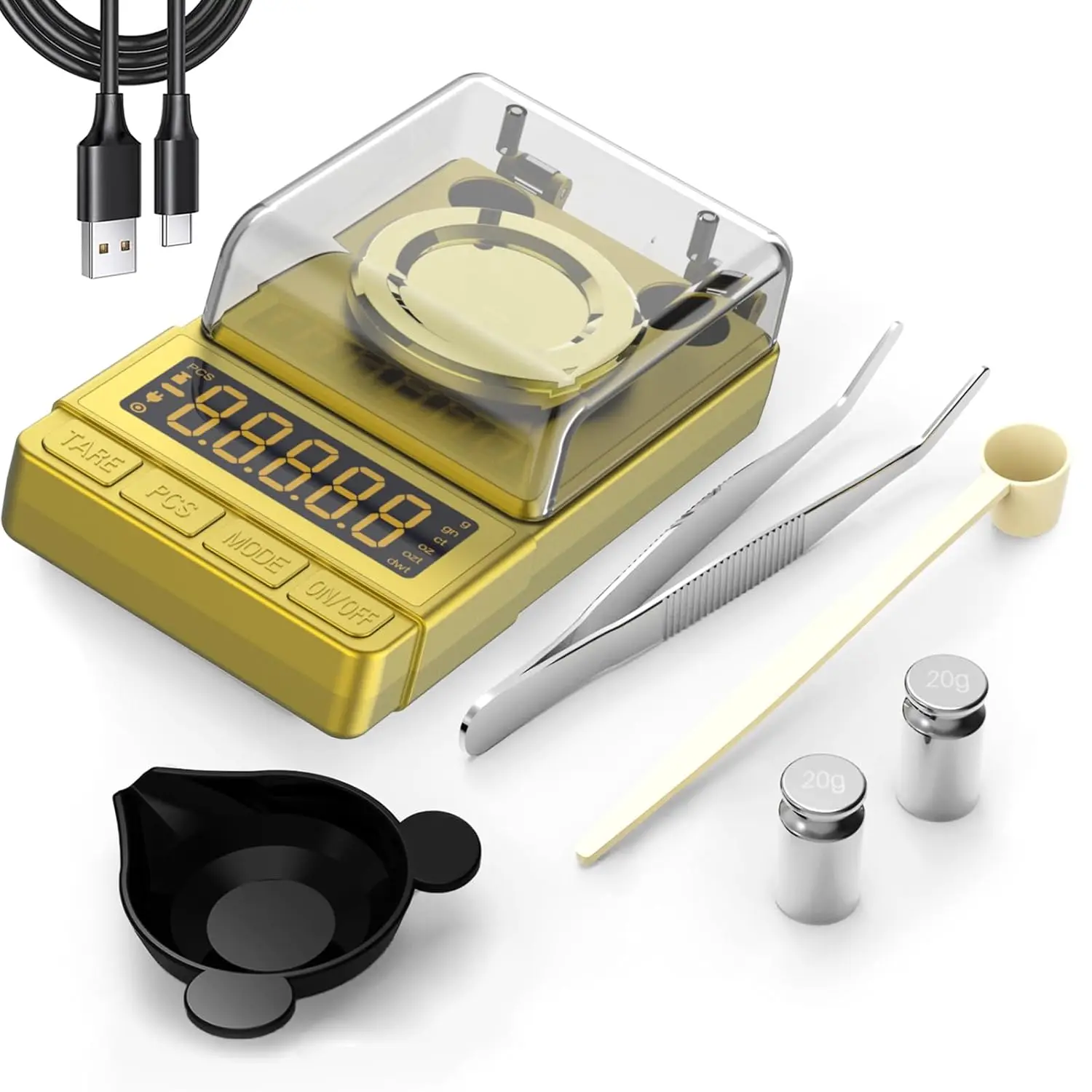 High-Accuracy Digital Milligram Scale 100g x 0.001g, Portable Weighing Tool for Jewelry, Labs, Includes 20g Calibration Weight
High-Accuracy Digital Milligram Scale 100g x 0.001g, Portable Weighing Tool for Jewelry, Labs, Includes 20g Calibration Weight