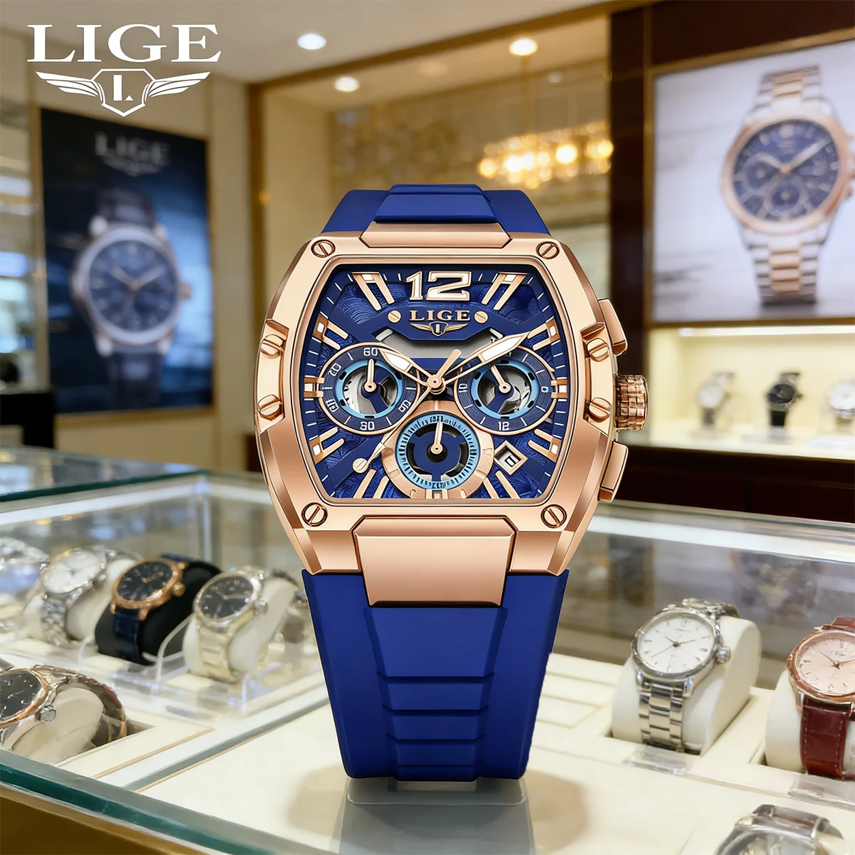 LIGE Luxury Watch For Men Square Silicone Waterproof Luminous Men Watch Calendar Chronograph Wrist Quartz Watch Clock Male Gifts
LIGE Luxury Watch For Men Square Silicone Waterproof Luminous Men Watch Calendar Chronograph Wrist Quartz Watch Clock Male Gifts