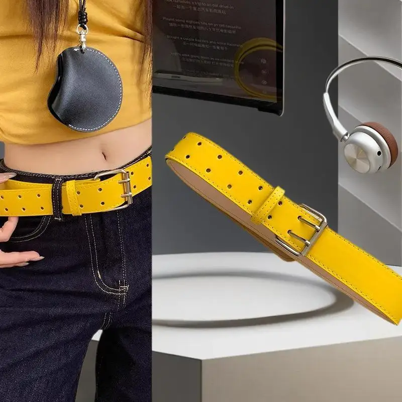 New Wide Design Sense Y2K Double-Breasted Yellow Belt For Women With Skirt Jeans With Waistcoat Decoration Versatile Belt
New Wide Design Sense Y2K Double-Breasted Yellow Belt For Women With Skirt Jeans With Waistcoat Decoration Versatile Belt