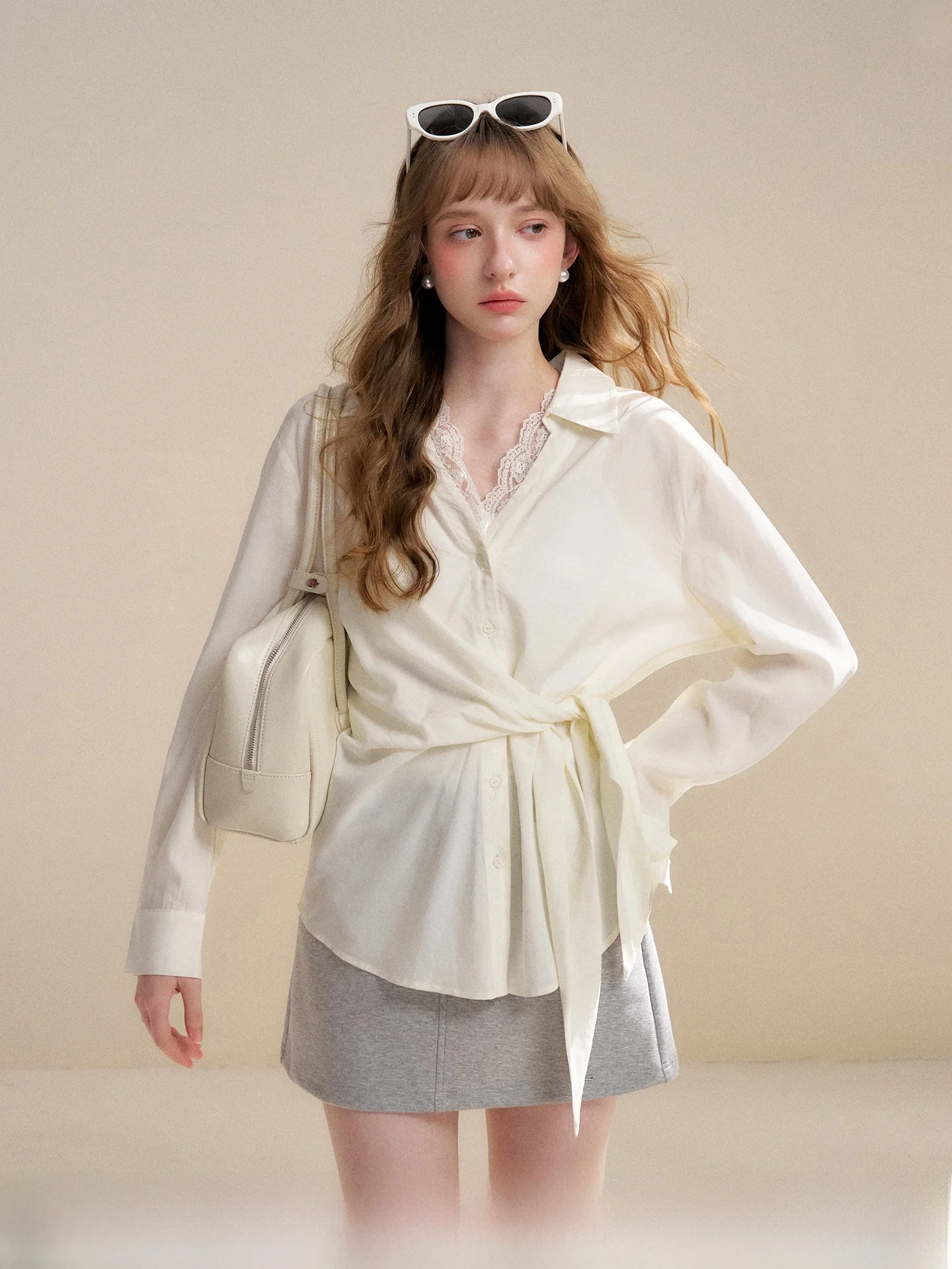 Kroche Romantic Lace Long Sleeve Shirt Soft Lyocell Side Tie V Neck Women's Loose Fit Shirt Romantic Style Spring Collection
Kroche Romantic Lace Long Sleeve Shirt Soft Lyocell Side Tie V Neck Women's Loose Fit Shirt Romantic Style Spring Collection
