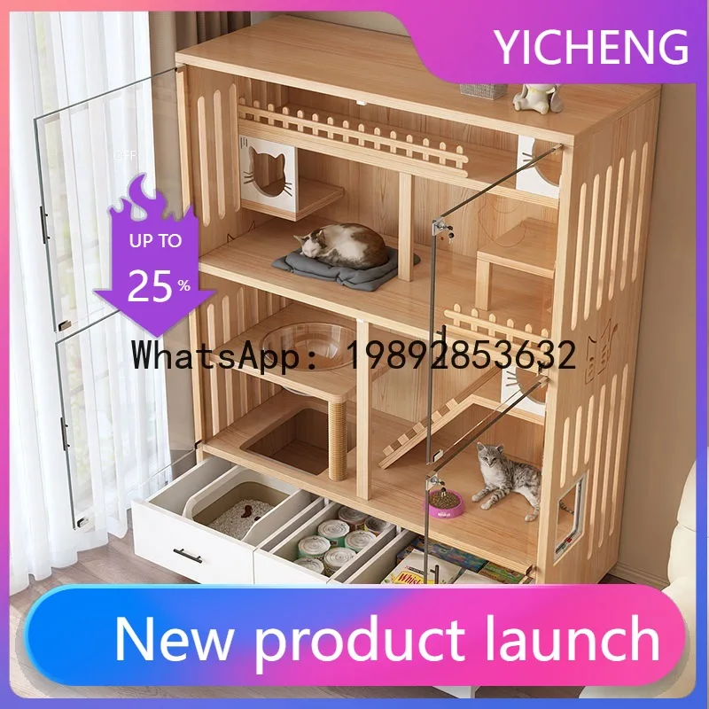 Hys cat villa solid wood cat cage - indoor cat house & free-roaming enclosure
Hys cat villa solid wood cat cage - indoor cat house & free-roaming enclosure