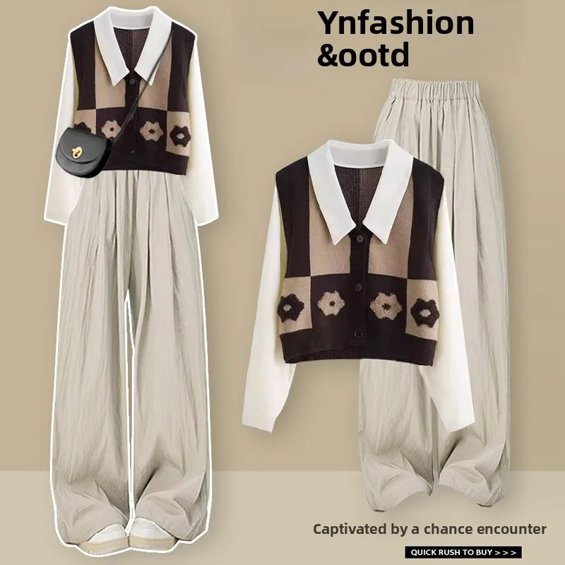 Ele повседневный милый комплект из двух предметов, женские утягивающие повседневные брюки с высокой талией, осенний новый модный ансамбль
Ele повседневный милый комплект из двух предметов, женские утягивающие повседневные брюки с высокой талией, осенний новый модный ансамбль