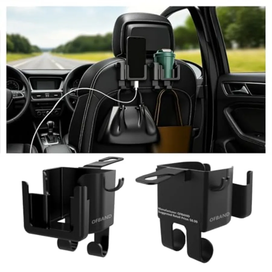 2PCS Multifunctional Car Cup Holder + Car Phone Holder + Car Purse Hook, Hanging Back Seat Car Organizer with Headrest Hooks, U
2PCS Multifunctional Car Cup Holder + Car Phone Holder + Car Purse Hook, Hanging Back Seat Car Organizer with Headrest Hooks, U