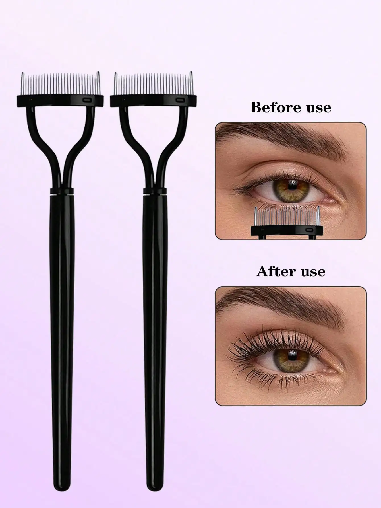 1/2pcs Stainless Steel Eyelash Comb, Eyelash Brush, Eyelash Separator, Covered Eyelash Comb, Professional Eyelash Grooming Tools, Remove Eyelash Clumps, Fan-Shaped Eyelash Grooming Tool, Suitable For Eye Makeup, Eyelash Extension, Eyelash Gel, Curved Desi
1/2pcs Stainless Steel Eyelash Comb, Eyelash Brush, Eyelash Separator, Covered Eyelash Comb, Professional Eyelash Grooming Tools, Remove Eyelash Clumps, Fan-Shaped Eyelash Grooming Tool, Suitable For Eye Makeup, Eyelash Extension, Eyelash Gel, Curved Desi