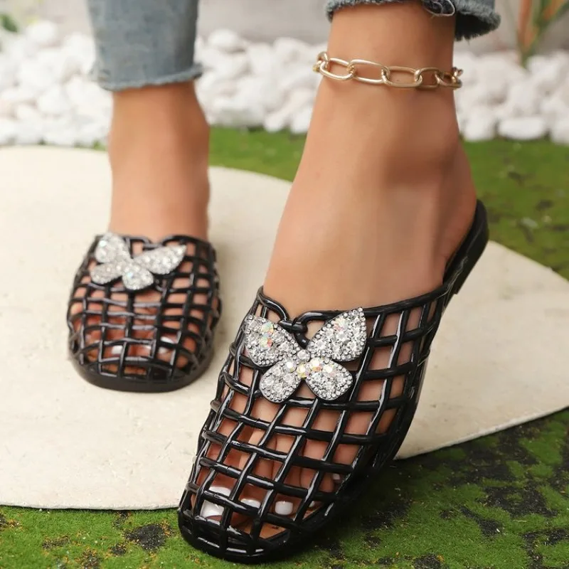New Shiny Bling Butterfly Slippers Women Mesh Slip On Flat Heel Shoes Woman 2026 Summer Comfortable Lightweight Shoes
New Shiny Bling Butterfly Slippers Women Mesh Slip On Flat Heel Shoes Woman 2026 Summer Comfortable Lightweight Shoes