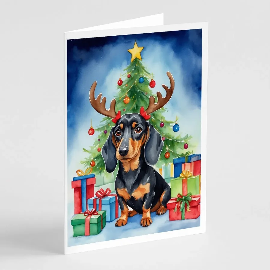 Black and Tan Dachshund Christmas Reindeer Greeting Cards Pack of 8 Blank Cards with Envelopes Whimsical A7 Size 5x7 Blank Note
Black and Tan Dachshund Christmas Reindeer Greeting Cards Pack of 8 Blank Cards with Envelopes Whimsical A7 Size 5x7 Blank Note