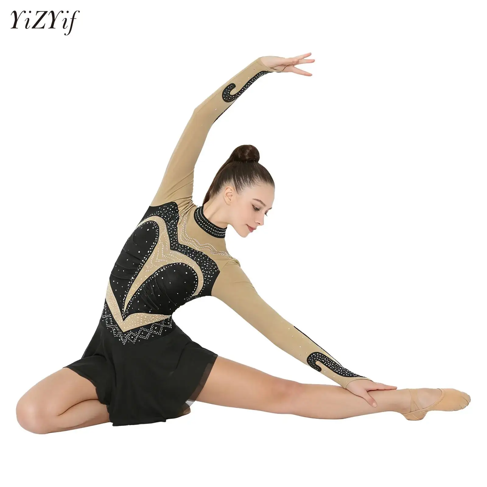 Womens Long Sleeve Figure Skating Dress Shiny Rhinestones Ballet Gymnastics Dance Leotard Latin Performance Competition Clothes
Womens Long Sleeve Figure Skating Dress Shiny Rhinestones Ballet Gymnastics Dance Leotard Latin Performance Competition Clothes