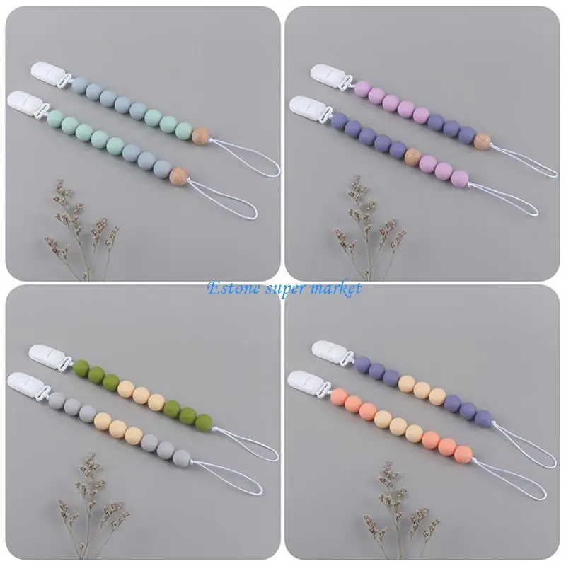 090B 2pcs Silicone Pacifier Clip Holder Soother Teether Teething Beads for Baby Boys Girls Newborn Infant
090B 2pcs Silicone Pacifier Clip Holder Soother Teether Teething Beads for Baby Boys Girls Newborn Infant
