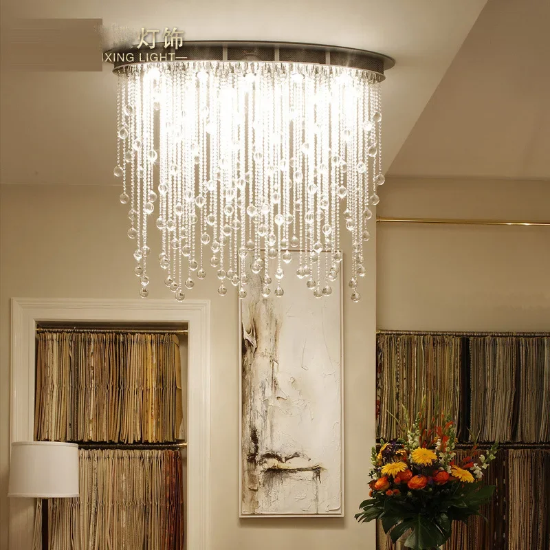 Modern Creative LED crystal chandelier Simple Oval design Dining Living room Restaurant Shop mall Luxury art decorative lamps
Modern Creative LED crystal chandelier Simple Oval design Dining Living room Restaurant Shop mall Luxury art decorative lamps