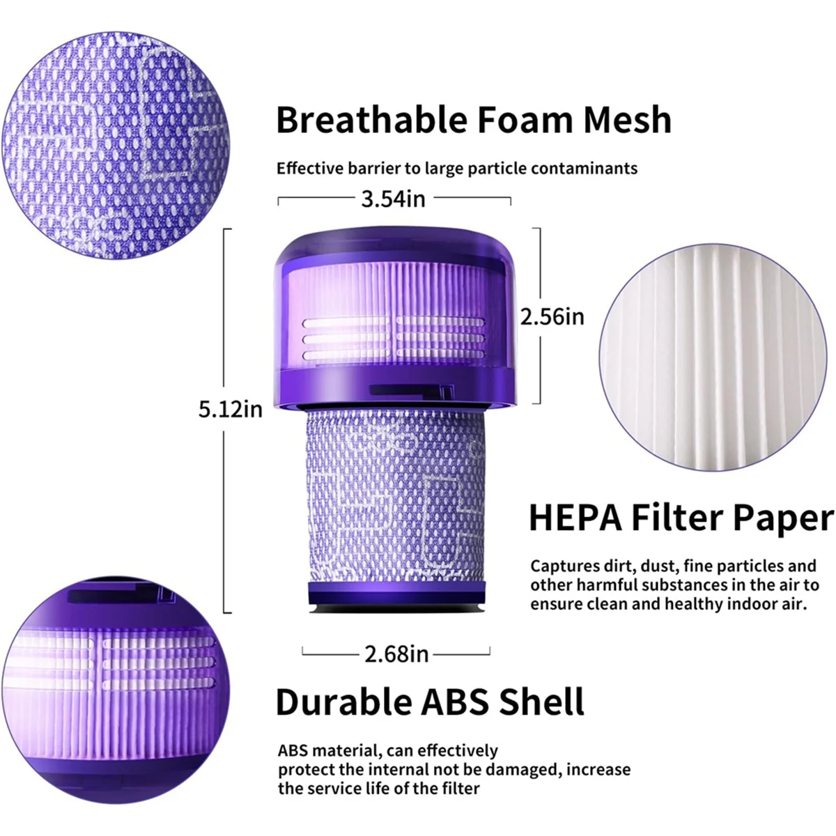 A69TV11 Filter Replacement for Dyson V11 V15 Detect Vacuums, Replace Part 970013-02, 5 Pack Filters and 1 Clean Brush
A69TV11 Filter Replacement for Dyson V11 V15 Detect Vacuums, Replace Part 970013-02, 5 Pack Filters and 1 Clean Brush