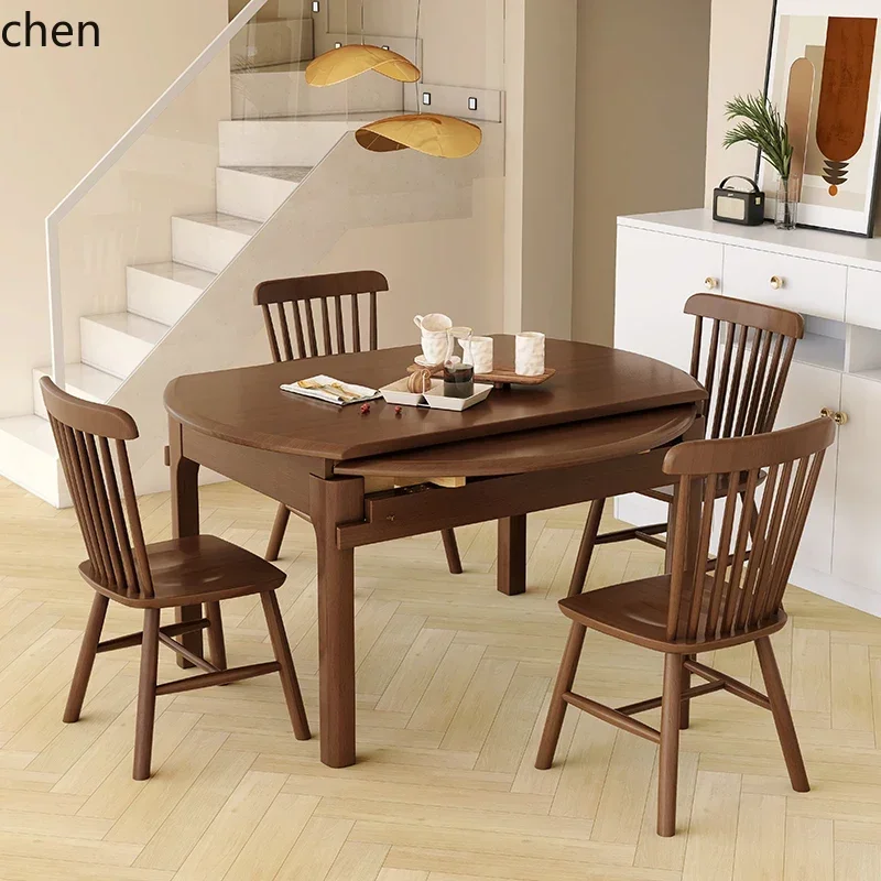 HTT solid wood retractable dining table modern simple folding dining table rectangular variable round dining table
HTT solid wood retractable dining table modern simple folding dining table rectangular variable round dining table