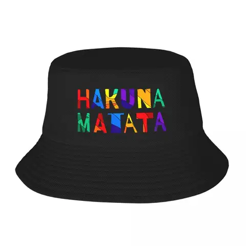 Personalizado divertido Timon Pumba Hakuna Matata sombrero de cubo para mujeres hombres estampado verano playa sol Camping gorra