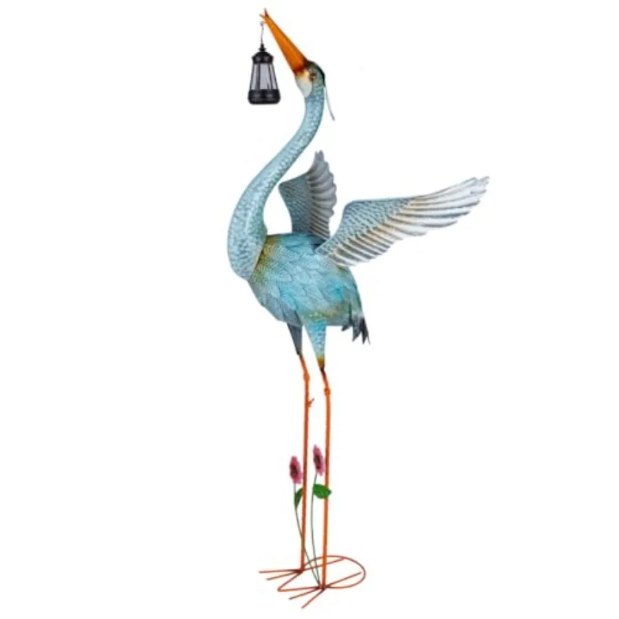 Outdoor garden decor: metal crane statue with solar lantern, blue, weather-resistant for lawn, backyard, porch
Outdoor garden decor: metal crane statue with solar lantern, blue, weather-resistant for lawn, backyard, porch