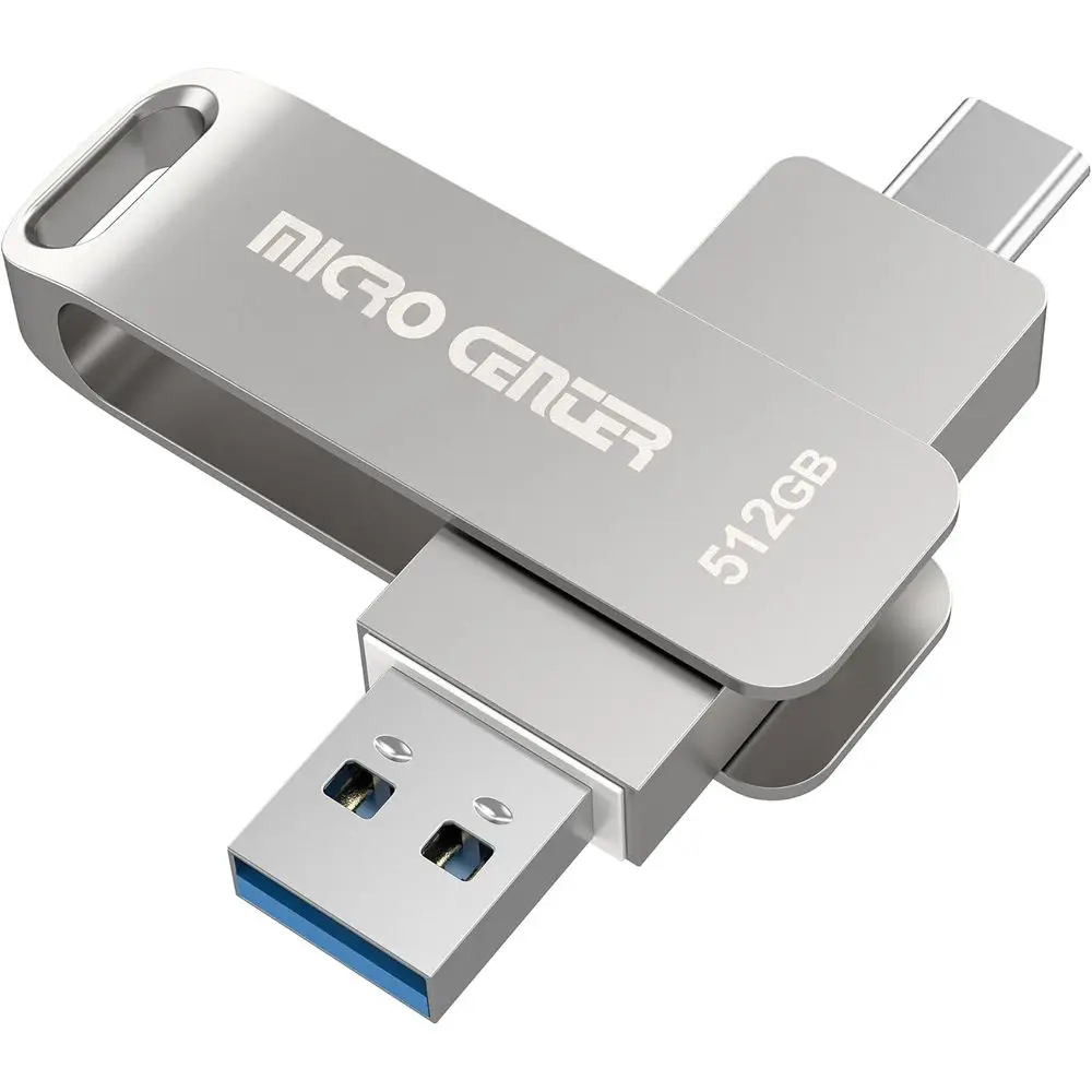 512GB USB 3.2 Dual-Port Drive with Type-C & OTG Type-A, Up to 400MB/s Speed, Swivel Metal Design for Android, PC, and Tablets
512GB USB 3.2 Dual-Port Drive with Type-C & OTG Type-A, Up to 400MB/s Speed, Swivel Metal Design for Android, PC, and Tablets