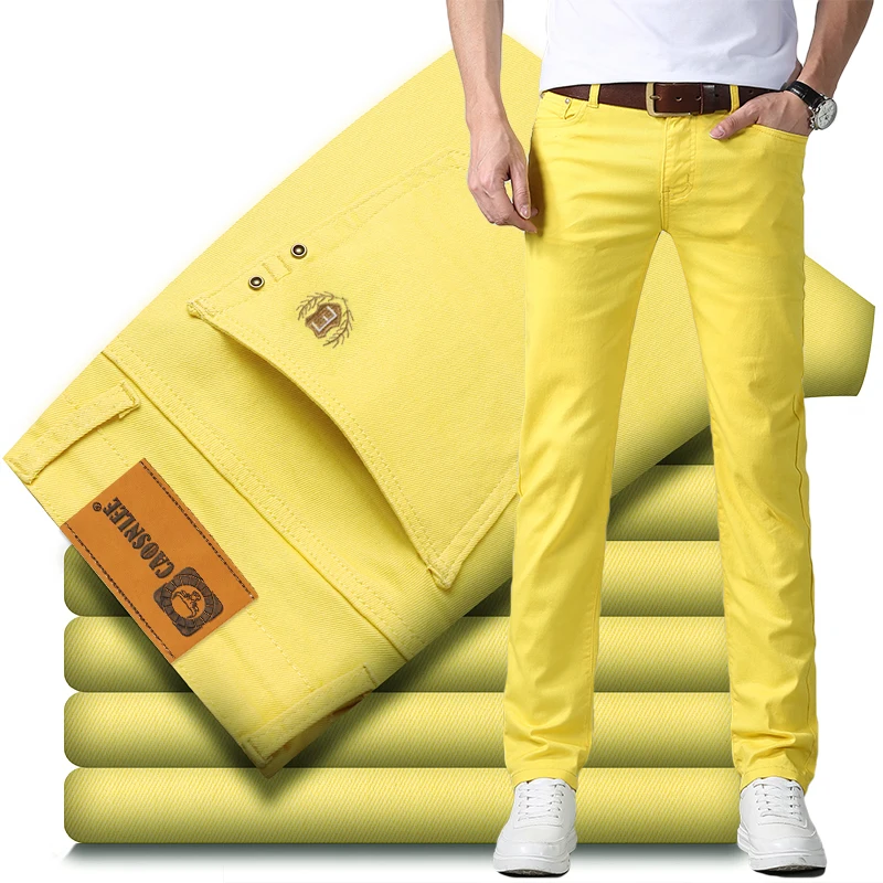Эластичные хлопковые узкие джинсы мужские весенние корейские модные удобные повседневные прямые брюки деловые джинсовые брюки желтый розовый красный
Эластичные хлопковые узкие джинсы мужские весенние корейские модные удобные повседневные прямые брюки деловые джинсовые брюки желтый розовый красный
