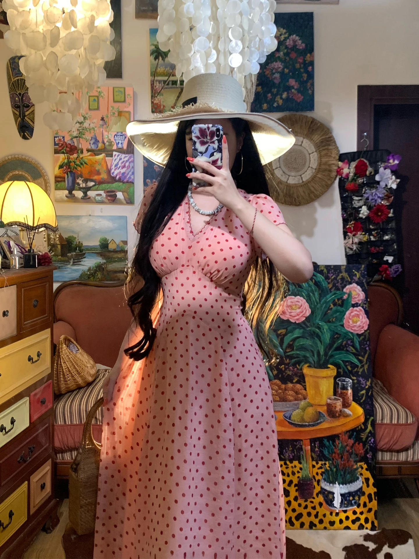 Gaudy 2026 Spring Summer New Polka Dot Vintage Waist Cinched Dress French Style Short Sleeve V Neck a Line Midi Dress
Gaudy 2026 Spring Summer New Polka Dot Vintage Waist Cinched Dress French Style Short Sleeve V Neck a Line Midi Dress