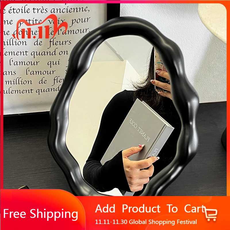 Acrylic Wavy Irregular Mirror Cute Makeup Oval Desk Girls Mirror Aesthetic Modern Korean Style Spiegel Wand Home Decorations
Acrylic Wavy Irregular Mirror Cute Makeup Oval Desk Girls Mirror Aesthetic Modern Korean Style Spiegel Wand Home Decorations