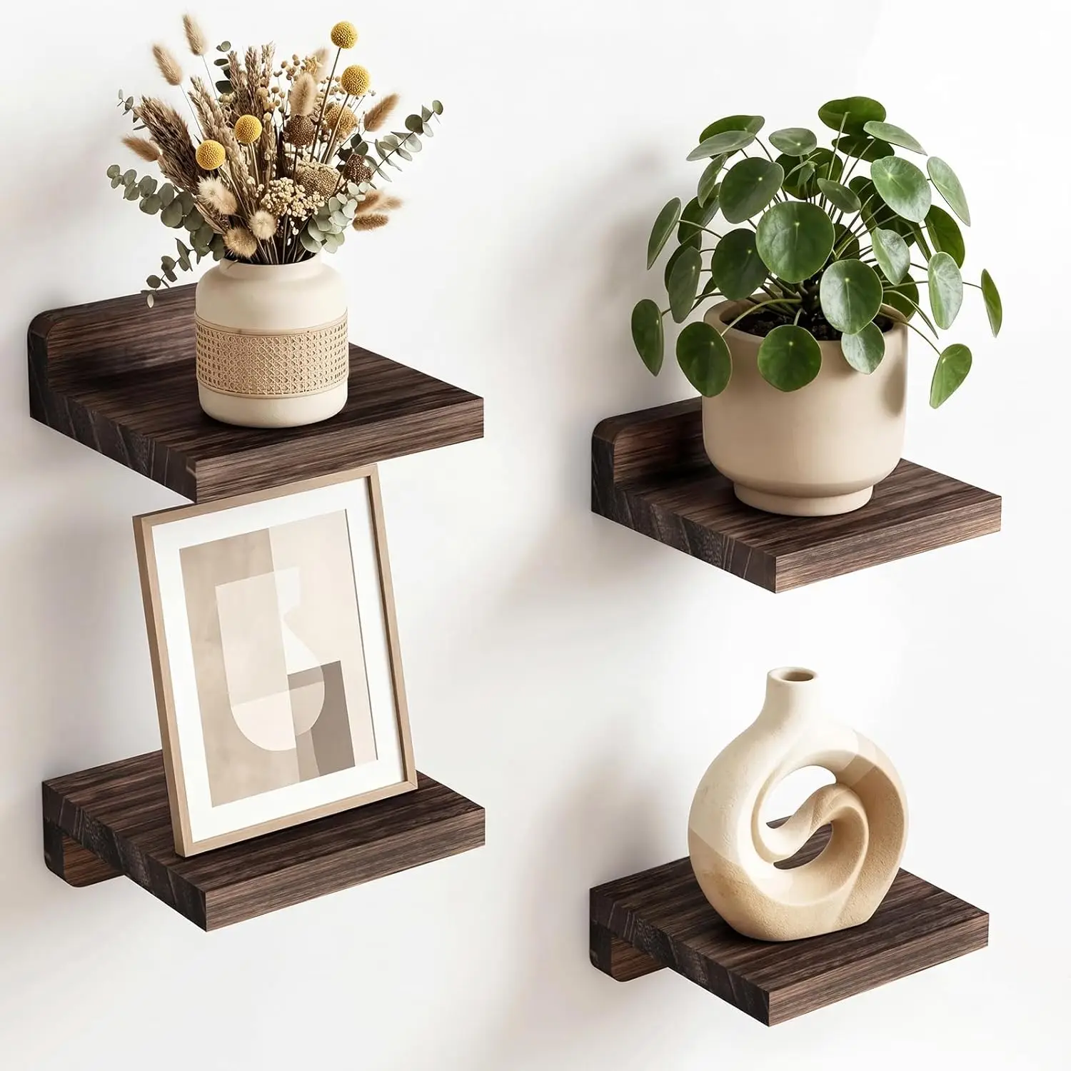 5x5 Inch Floating Shelves Set of 4, Rustic Wall Mounted Shelf for Bedroom, Kitchen, Bathroom Decor
5x5 Inch Floating Shelves Set of 4, Rustic Wall Mounted Shelf for Bedroom, Kitchen, Bathroom Decor