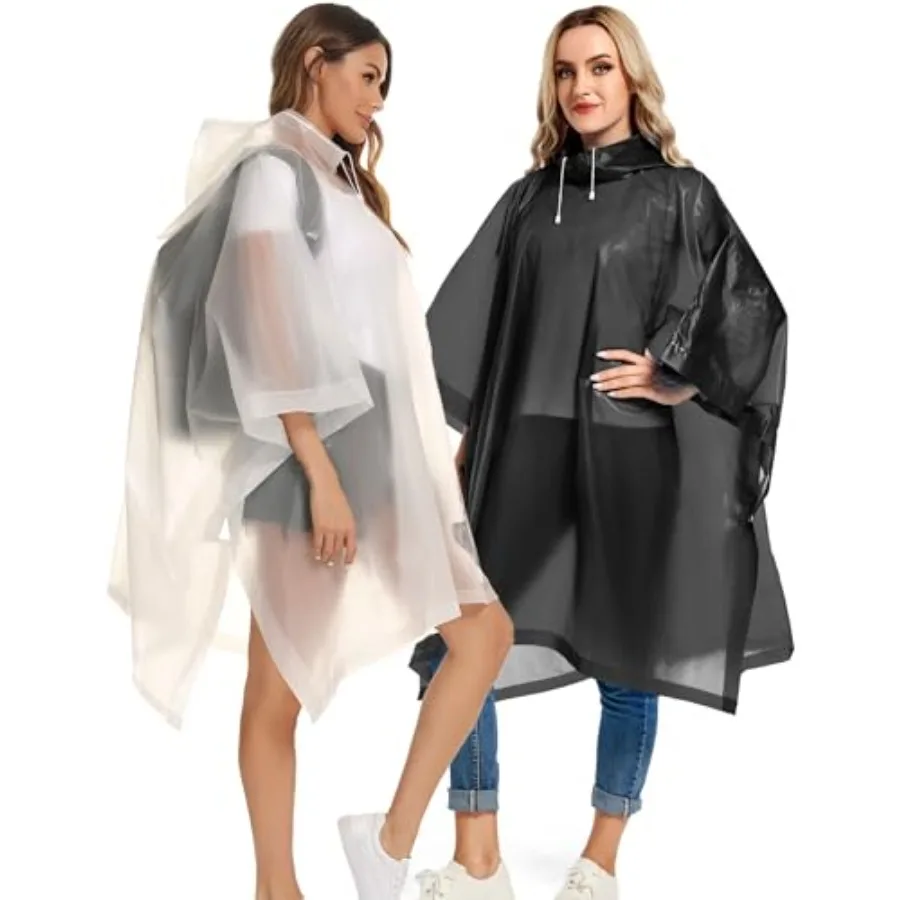 2 Pack Rain Ponchos for Adults Reusable - Raincoats Survival Emergency Heavy Duty Rain Coat with Drawstring Hood
2 Pack Rain Ponchos for Adults Reusable - Raincoats Survival Emergency Heavy Duty Rain Coat with Drawstring Hood