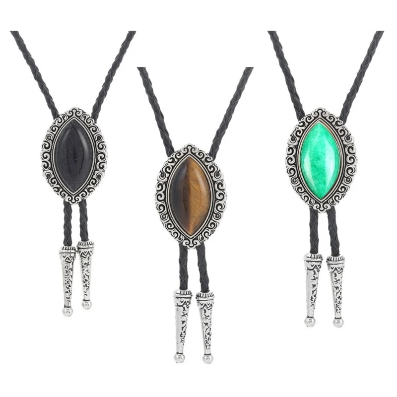 Mens Women Vintage Natural Stone Cowboy Bolo Tie Western Artificial Leather Rope Necktie Jewelry Shirt Chain Necklace
Mens Women Vintage Natural Stone Cowboy Bolo Tie Western Artificial Leather Rope Necktie Jewelry Shirt Chain Necklace