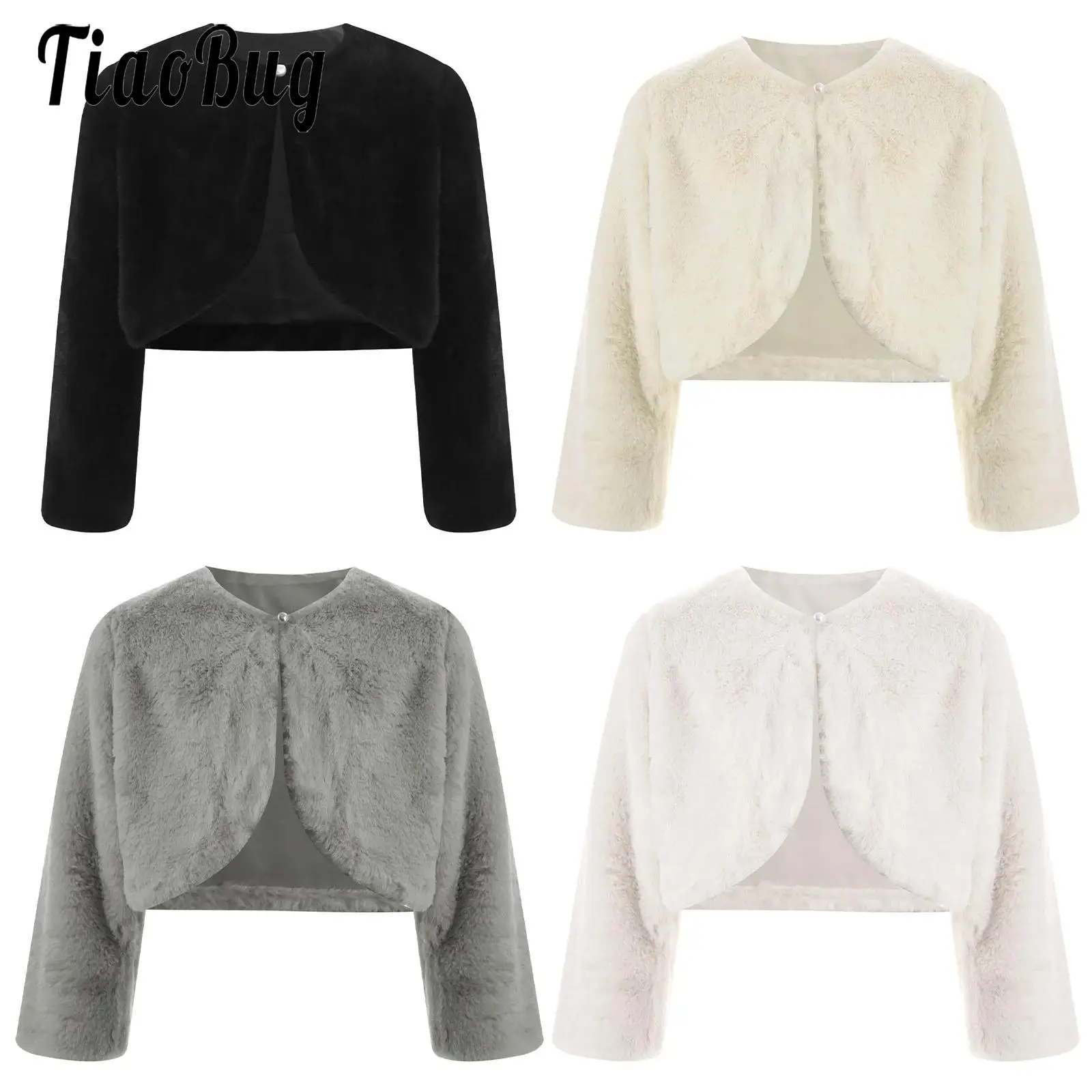 Kids Girls Faux Fur Bolero Shrug Crop Outerwear Coat Solid Color Long Sleeve Open Front Jacket Overcoat Winter Spring Top 2Y-12Y
Kids Girls Faux Fur Bolero Shrug Crop Outerwear Coat Solid Color Long Sleeve Open Front Jacket Overcoat Winter Spring Top 2Y-12Y