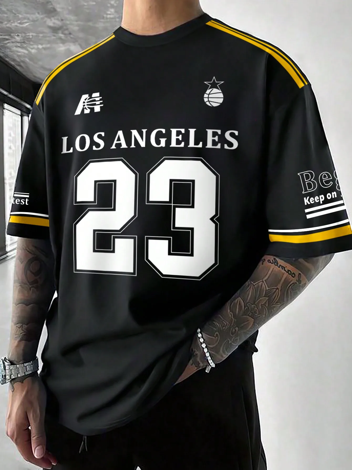 Мужская летняя повседневная футболка с короткими рукавами и принтом текста
Мужская летняя повседневная футболка с короткими рукавами и принтом текста