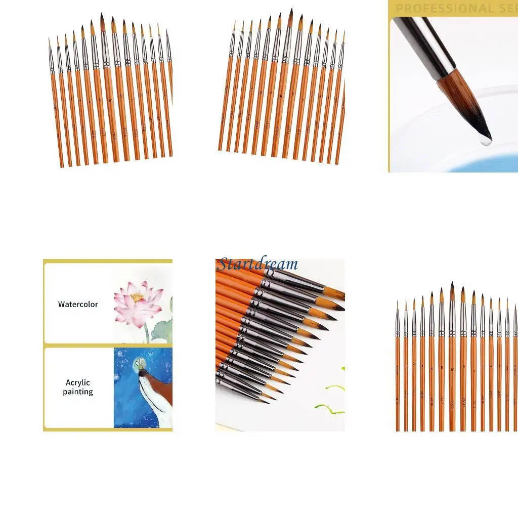14Pcs Detail Paint Brush Handle Nylon Bristles Paint Brush for Fine Detailing Acrylic Watercolor Oil Art Painting K92C
14Pcs Detail Paint Brush Handle Nylon Bristles Paint Brush for Fine Detailing Acrylic Watercolor Oil Art Painting K92C