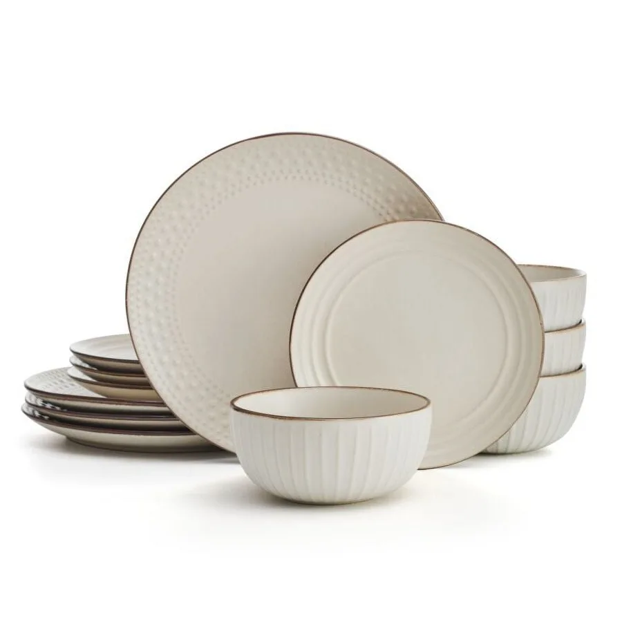 Janelle 12 Piece Stoneware Dinnerware Set Beige
Janelle 12 Piece Stoneware Dinnerware Set Beige