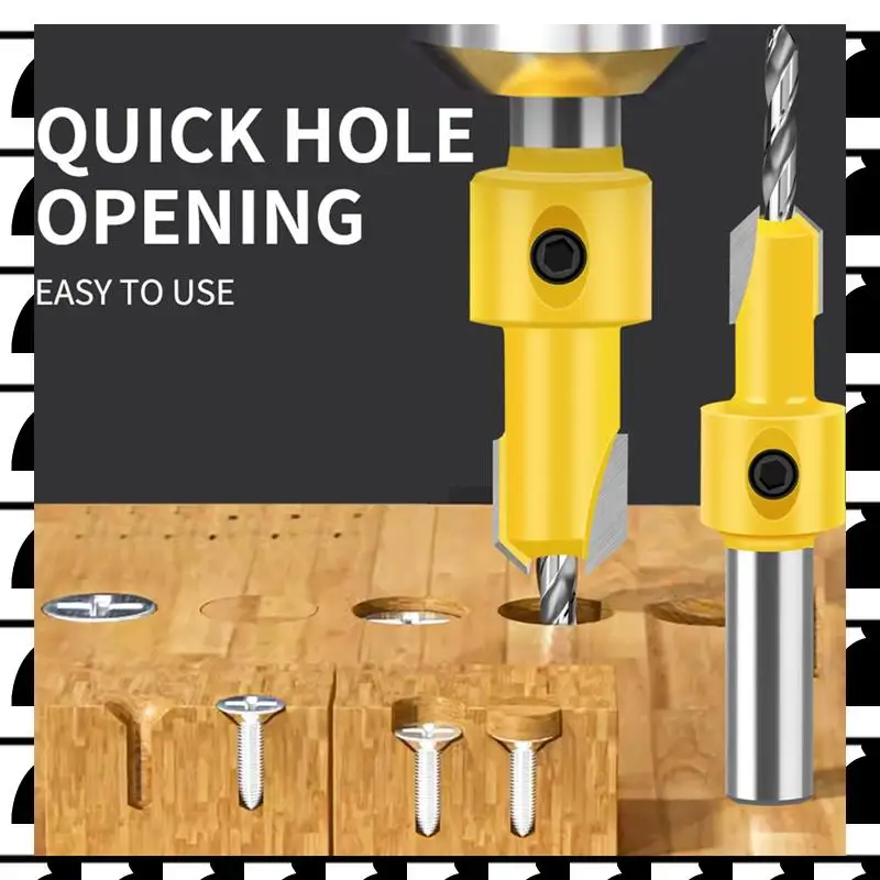 A44U Woodworking Countersink Drill Cone Hole Drill Alloy Heads Screw Step Drill Wood Self-Tapping Screw Installation Ladder
A44U Woodworking Countersink Drill Cone Hole Drill Alloy Heads Screw Step Drill Wood Self-Tapping Screw Installation Ladder
