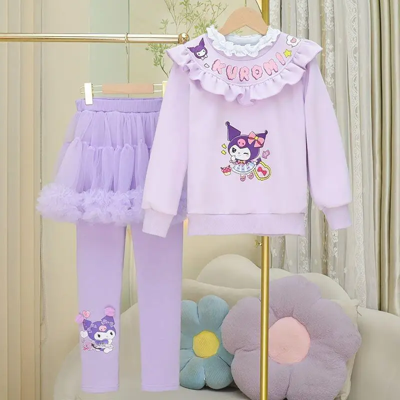 Sanrio Kuromi Melody Hoodie Long Sleeve Shirt Skirt Pants Set Thickened Sweatshirt Girls Autumn Winter New Fashion Sports Suit
Sanrio Kuromi Melody Hoodie Long Sleeve Shirt Skirt Pants Set Thickened Sweatshirt Girls Autumn Winter New Fashion Sports Suit