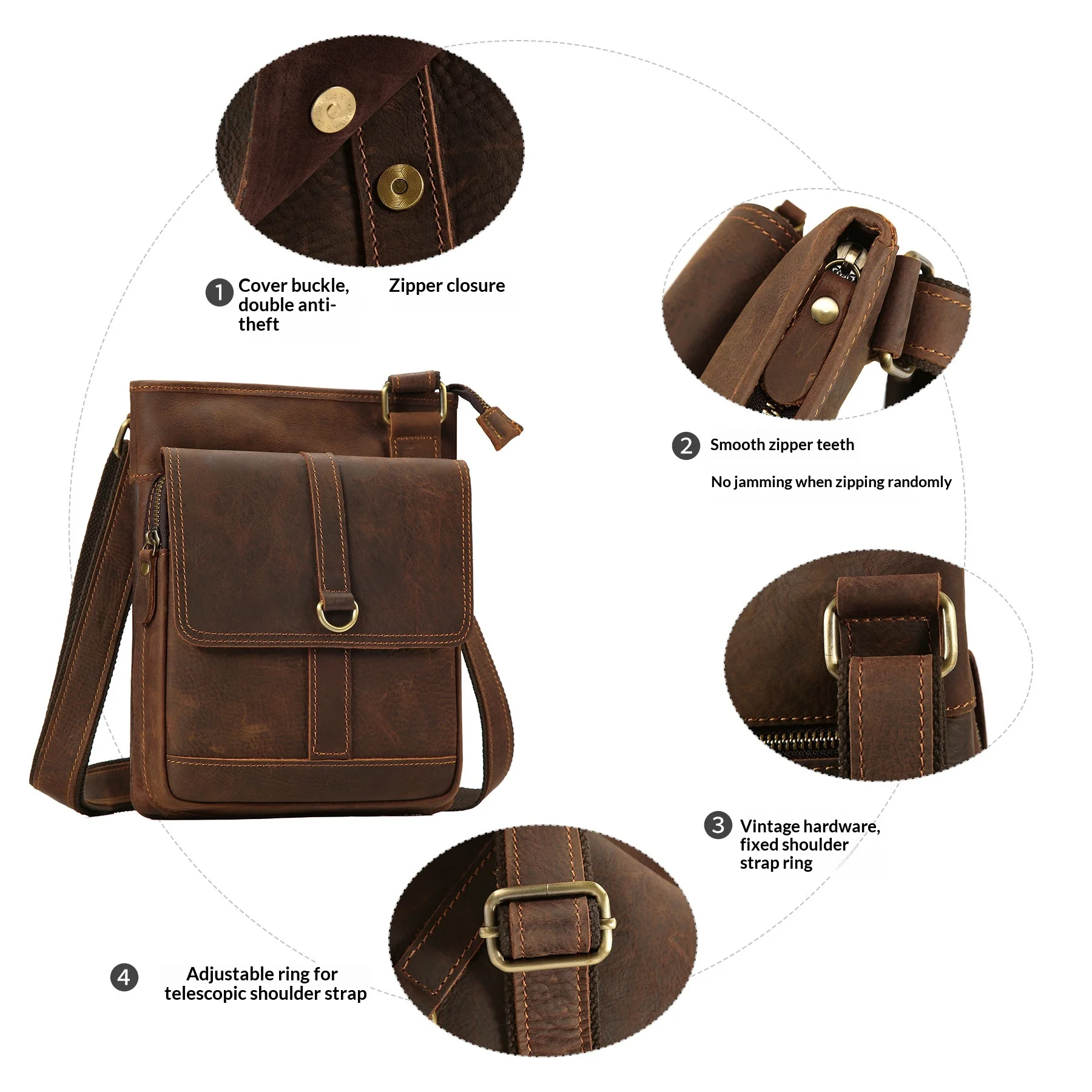 Vintage Fashion Luxury Leather Shoulder Bag Simple Magnetic Buckle Vertical Messenger Bag Men's Bag High-end Casual Commuter Bag
Vintage Fashion Luxury Leather Shoulder Bag Simple Magnetic Buckle Vertical Messenger Bag Men's Bag High-end Casual Commuter Bag