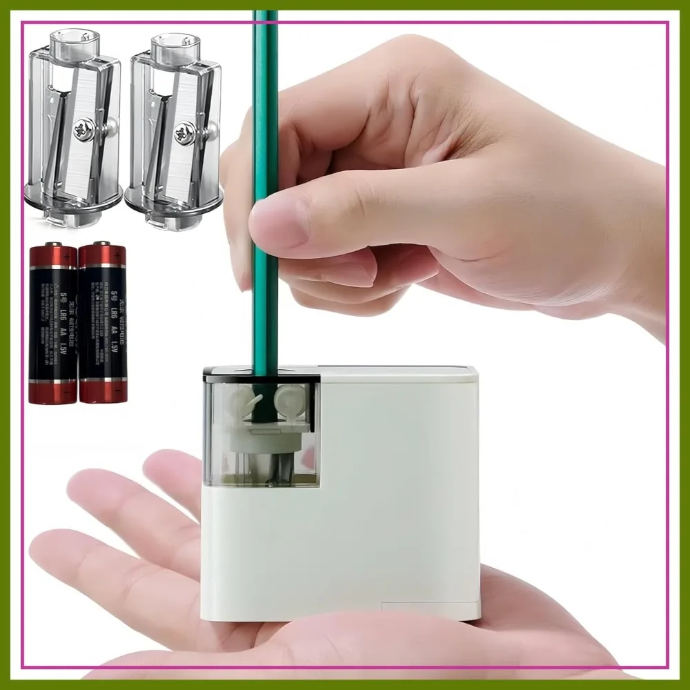 Battery Powered Electric Pencil Sharpener, Handheld Portable for Colored Pencils 6-8mm, with 2 Replacement Blades for Office/Home/School
Battery Powered Electric Pencil Sharpener, Handheld Portable for Colored Pencils 6-8mm, with 2 Replacement Blades for Office/Home/School