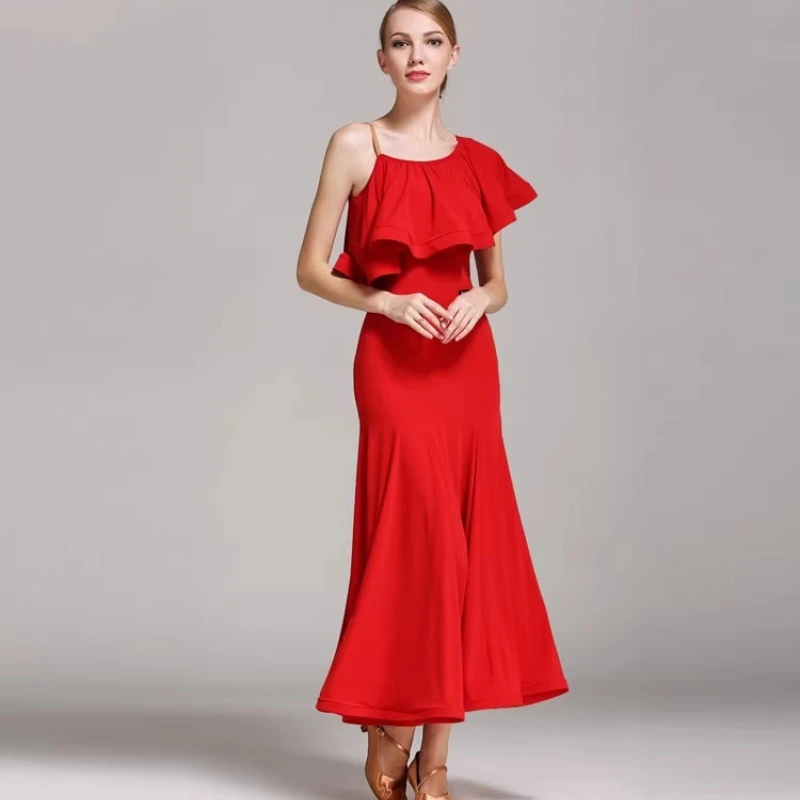Romantic Ruffle Design Modern Dance Dress Women Standard Ballroom One-Piece Outfit Comfortable Wear Perfect for Daily Training
Romantic Ruffle Design Modern Dance Dress Women Standard Ballroom One-Piece Outfit Comfortable Wear Perfect for Daily Training