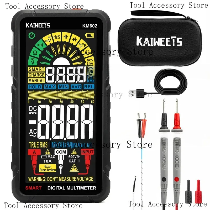 KAIWEETS KM602 Rechargeable 6000 Counts Auto Range Digital Professional Multimeter Easy To Read Operate
KAIWEETS KM602 Rechargeable 6000 Counts Auto Range Digital Professional Multimeter Easy To Read Operate