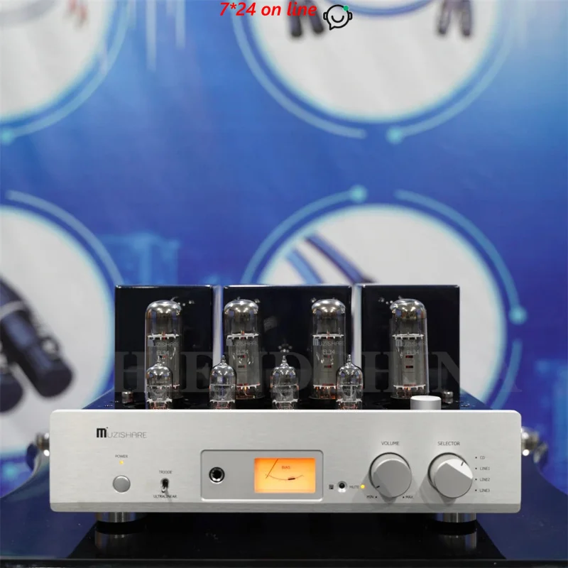 J-009 MUZISHARE X5 Integrated Vacuum Tube Amplifier EL34x4 Do AB1 Push-pull Amplifier 15~35W TR~UL Switch 110V/220V Good Sound
J-009 MUZISHARE X5 Integrated Vacuum Tube Amplifier EL34x4 Do AB1 Push-pull Amplifier 15~35W TR~UL Switch 110V/220V Good Sound