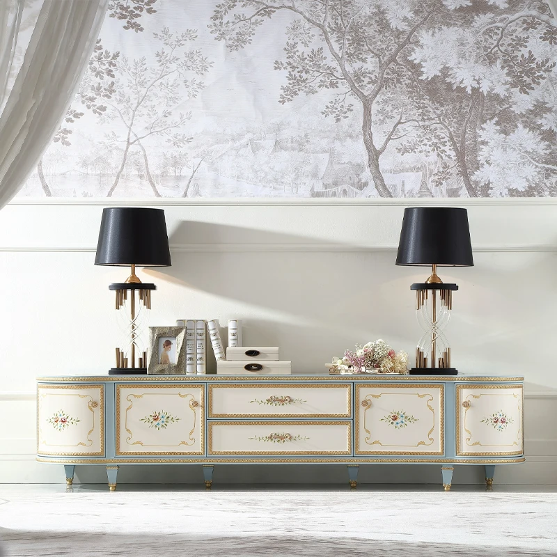 Handmade Classical Living Room MDF TV Stand Furniture Pattern Decoration Solid Wood TV Cabinet
Handmade Classical Living Room MDF TV Stand Furniture Pattern Decoration Solid Wood TV Cabinet
