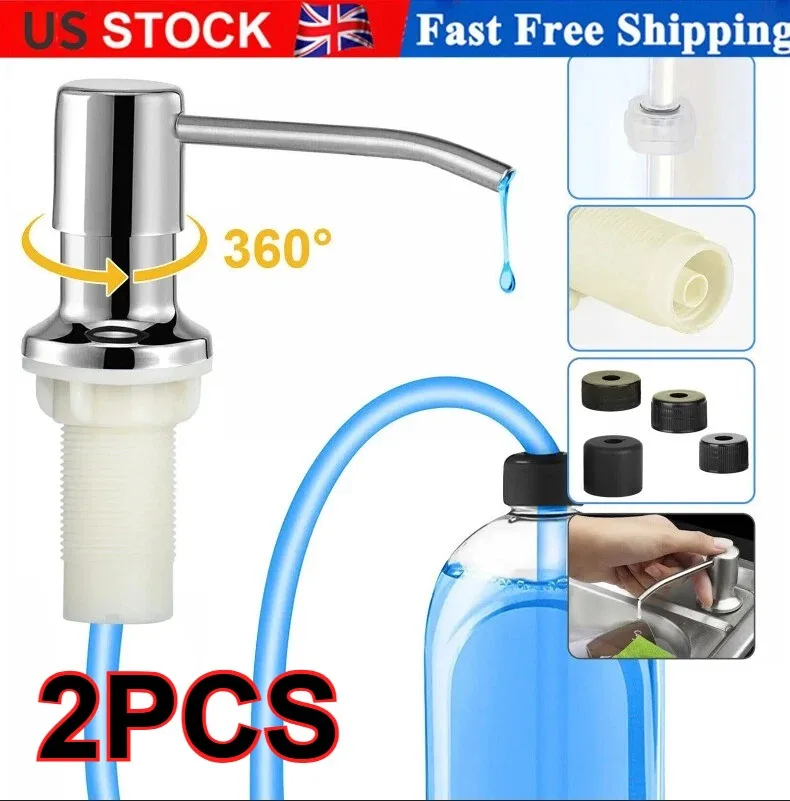 360° Sink Soap Dispenser Stainless Steel Kitchen Hands Liquid Pump Bottle Tube
360° Sink Soap Dispenser Stainless Steel Kitchen Hands Liquid Pump Bottle Tube