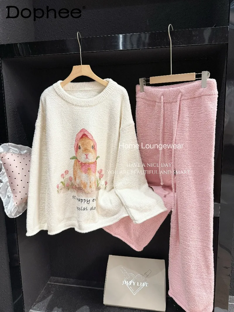 Новинка 2025 года, милые женские пижамы с круглым вырезом и длинными рукавами, осенне-зимний тонкий флисовый повседневный комплект домашней одежды
Новинка 2025 года, милые женские пижамы с круглым вырезом и длинными рукавами, осенне-зимний тонкий флисовый повседневный комплект домашней одежды
