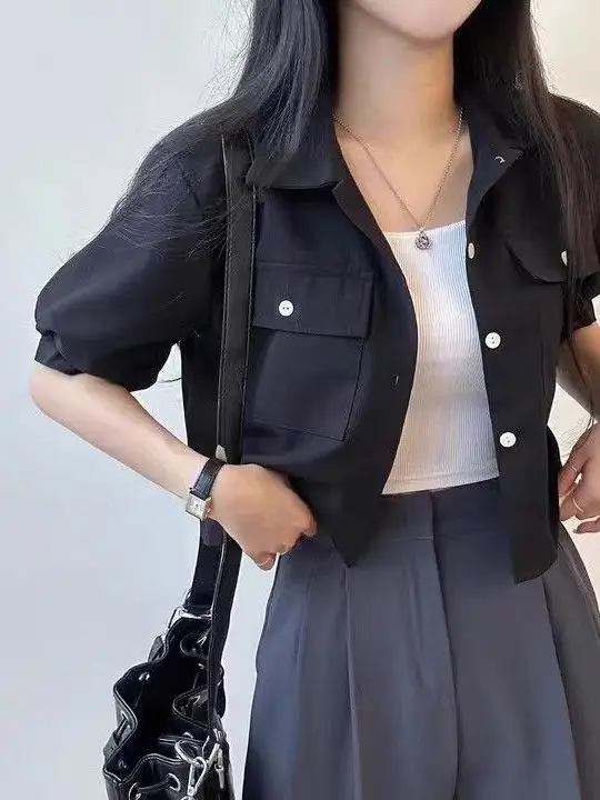 Chic Summer Anti-Aging Short Sleeve Shirt Women's Compact Design Sensation Top Loose Short Coat Women's Korean Style Commute
Chic Summer Anti-Aging Short Sleeve Shirt Women's Compact Design Sensation Top Loose Short Coat Women's Korean Style Commute