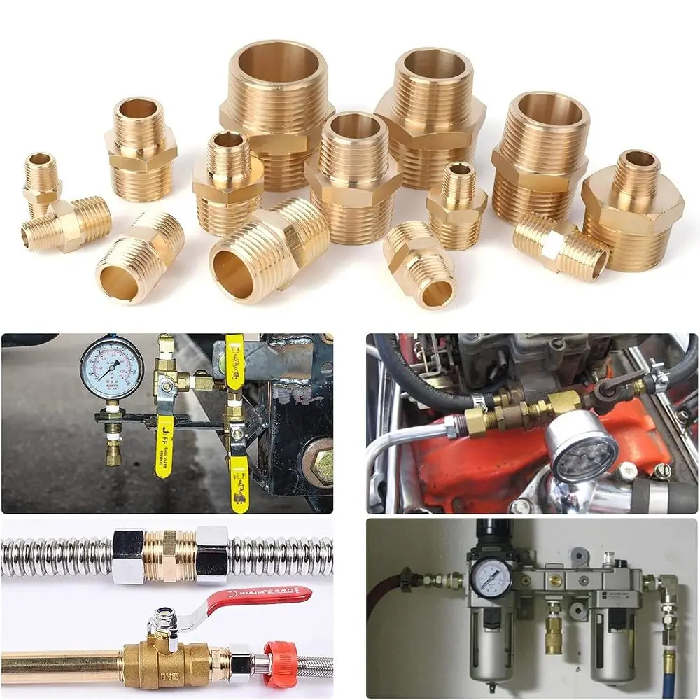 Fittings Solid Brass Brass Connectors Male Thread Hex Design NPT Male Nipples Brass Nipples
Fittings Solid Brass Brass Connectors Male Thread Hex Design NPT Male Nipples Brass Nipples