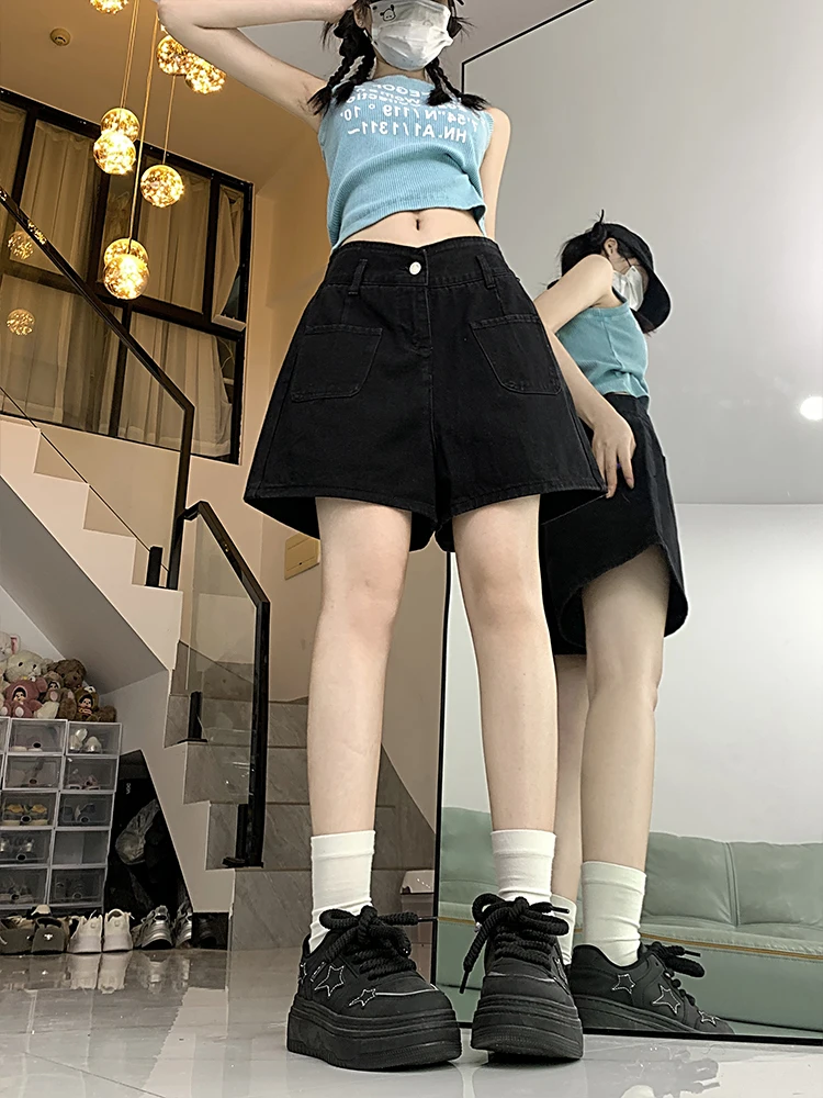 Bla Denim orts женские летние свободные накидки с высокой талией для похудения маленькие размеры трапециевидные шорты из смеси хлопка и полиэстера
Bla Denim orts женские летние свободные накидки с высокой талией для похудения маленькие размеры трапециевидные шорты из смеси хлопка и полиэстера