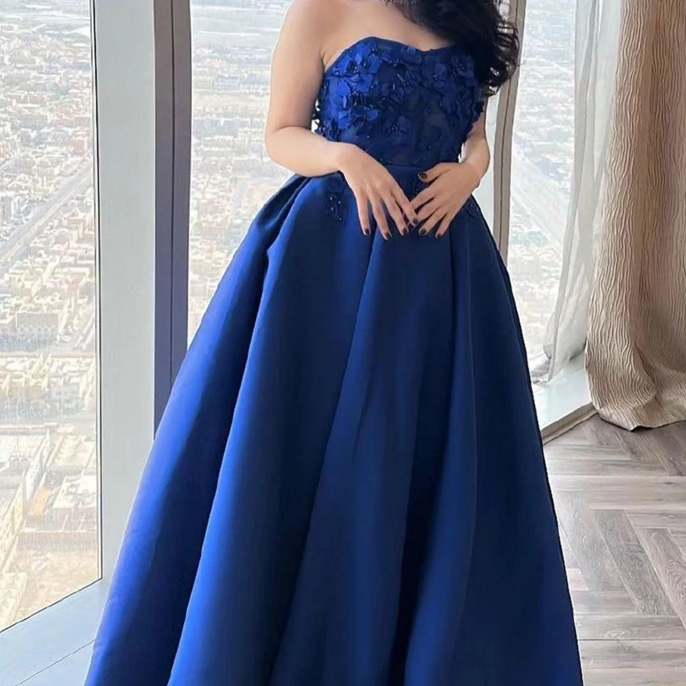 Customized Exquisite Appliques Beading Lace Up Back Prom Dresses A-Line Sweetheart Sleeveless Dark Blue Jersey Eveni
Customized Exquisite Appliques Beading Lace Up Back Prom Dresses A-Line Sweetheart Sleeveless Dark Blue Jersey Eveni