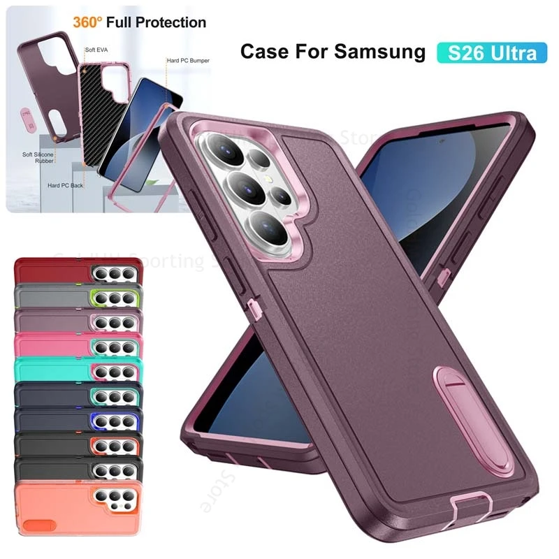 Military Grade Armor Hybrid PC Case For Samsung S26 Ultra S25 FE For Galaxy S25 Edge S23 S24 Ultra 5G Kickstand Heavy Duty Cover
Military Grade Armor Hybrid PC Case For Samsung S26 Ultra S25 FE For Galaxy S25 Edge S23 S24 Ultra 5G Kickstand Heavy Duty Cover