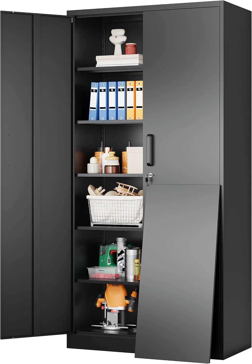 Wide & Deep Metal Storage Cabinet with 2 Doors and 6 Shelves,72x36x18 Garage Storage Cabinet,Tall
Wide & Deep Metal Storage Cabinet with 2 Doors and 6 Shelves,72x36x18 Garage Storage Cabinet,Tall