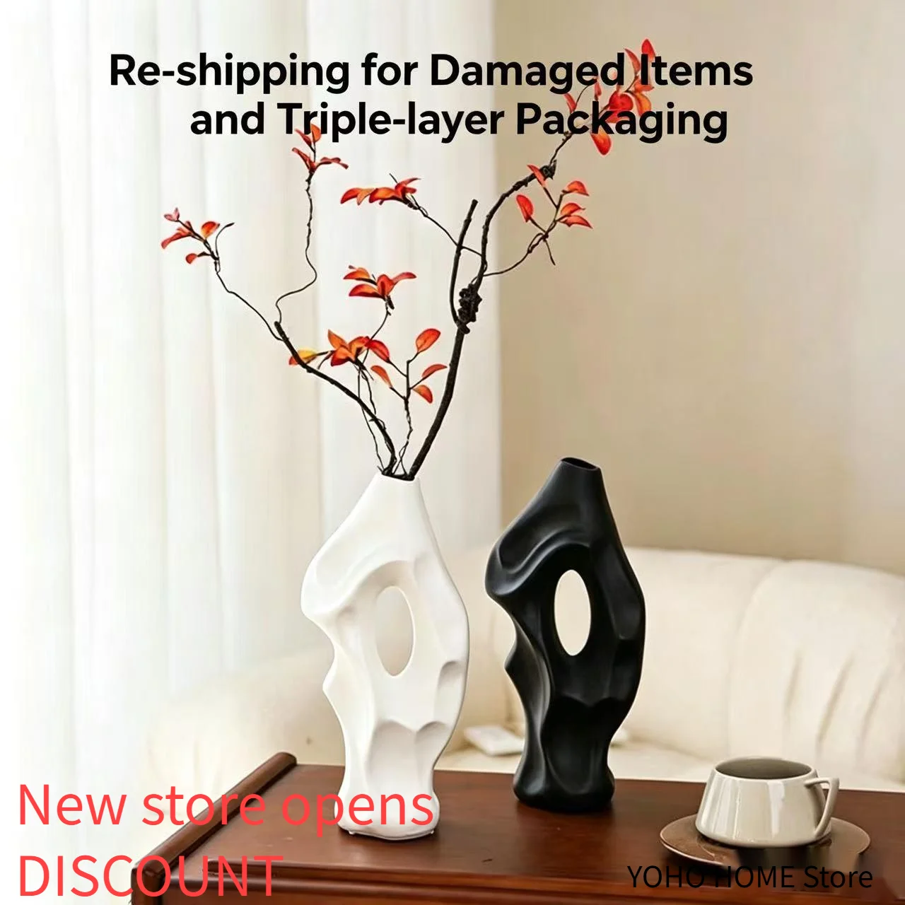 Nordic Ins Wabi-Sabi Style Sculpture Ceramic Vase For Dry Flowers, Abstract Art Tabletop Dining Room Home Decoration
Nordic Ins Wabi-Sabi Style Sculpture Ceramic Vase For Dry Flowers, Abstract Art Tabletop Dining Room Home Decoration