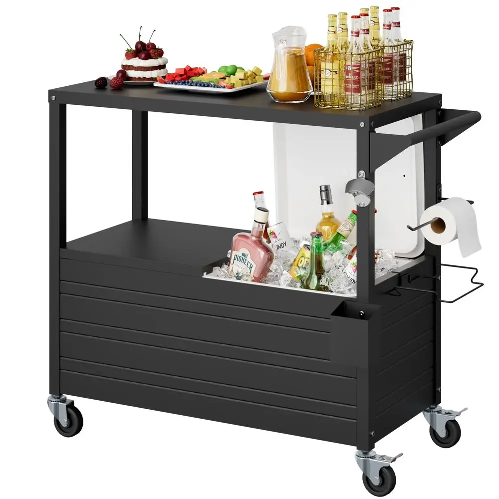 Rolling Ice Chest Cooler Cart with Wheels, Portable Mobile Outdoor Coolers Bar Cart with Storage Shelf amp Bottle Opener for Dr
Rolling Ice Chest Cooler Cart with Wheels, Portable Mobile Outdoor Coolers Bar Cart with Storage Shelf amp Bottle Opener for Dr