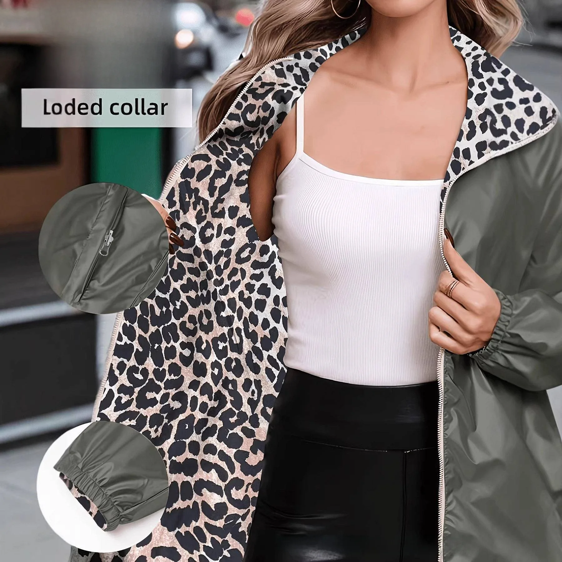 Large Size Women's Coat Spring Autumn New Leopard Print Double-Sided Wear Hooded Top Fashionable Casual Outerwear
Large Size Women's Coat Spring Autumn New Leopard Print Double-Sided Wear Hooded Top Fashionable Casual Outerwear